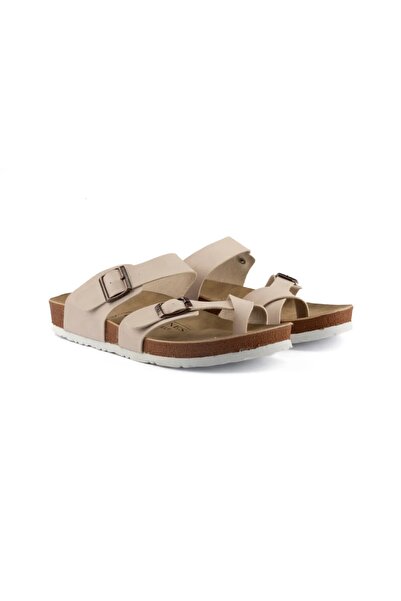 FLY SOFT S042.031 Women's Flip Flops Double Buckle Cork Sole Comfort Slippers