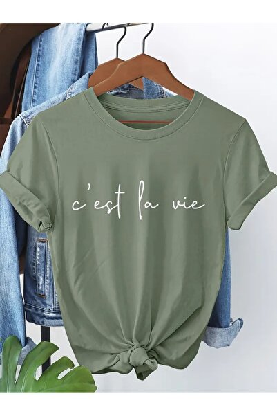 AZIZI TEKSTIL Letter printed T-shirt για το καλοκαίρι και την άνοιξη, κοντομά...