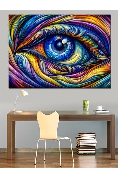 Tablomega Pânză decorativă pentru ochi colorate - Lemn MDF