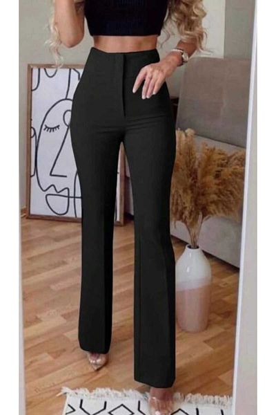 Sea Queen Women's Extra High Waist Tightening Spanish Leg Fabric Pants