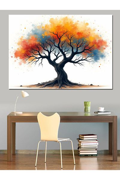 Tablomega Pânză decorativă Colorful Lonely Tree - Lemn MDF