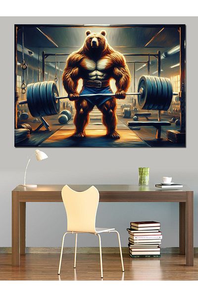 Tablomega Pânză decorativă Strong Bear - Lemn MDF
