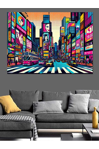Tablomega Crowd Downtown Canvas Decorativ - MDF Lemn Tablou