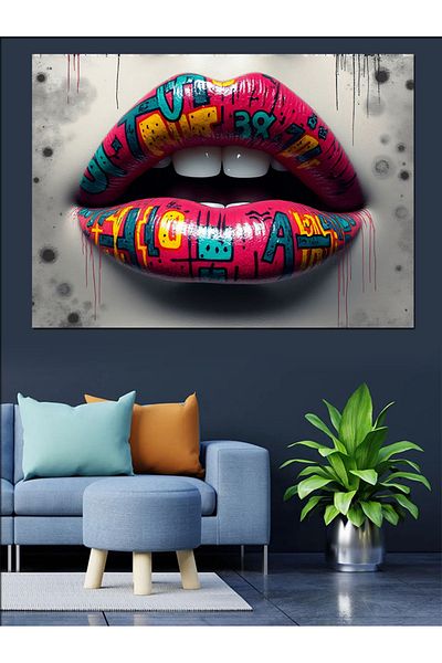 Tablomega Pânză decorativă Graffiti Lip Design - MDF Lemn