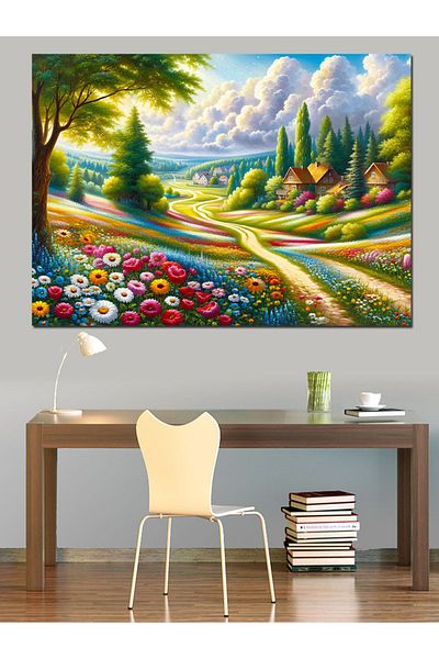 Tablomega Calea colorată a primăverii Pânză decorativă - Lemn MDF
