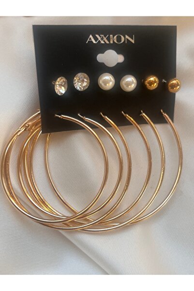 COCOSH TAKI Gold Color Multiple Big Hoop Earrings Set