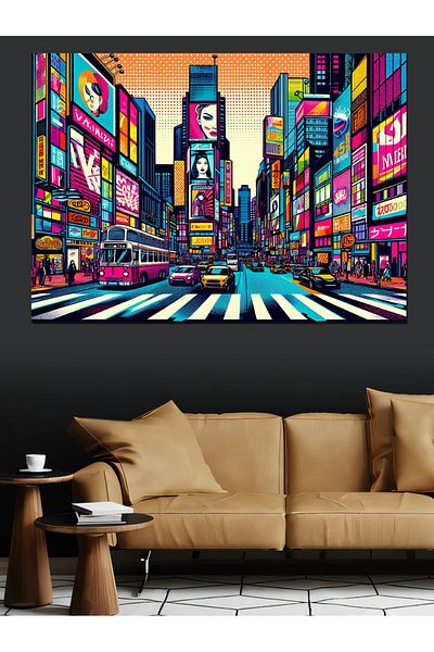 Tablomega Crowd Downtown Canvas Decorativ - MDF Lemn Tablou