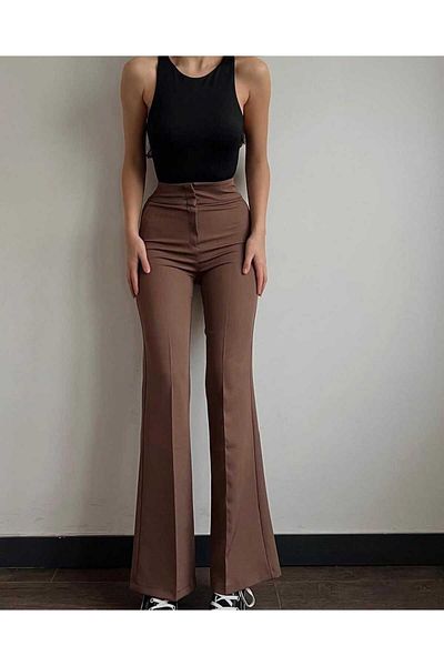 Sea Queen Women's Extra High Waist Tightening Spanish Leg Fabric Pants