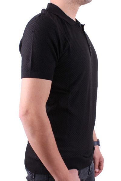 DAGOSTER DMG23-511231 Μαύρο ανδρικό μπλουζάκι με γιακά πόλο