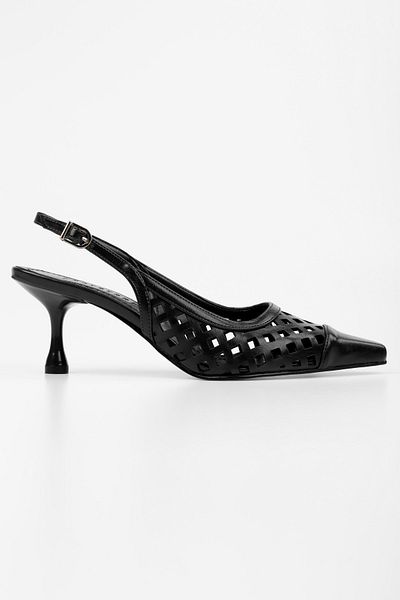 Shoeberry Women's Jade Black Skin Stiletto