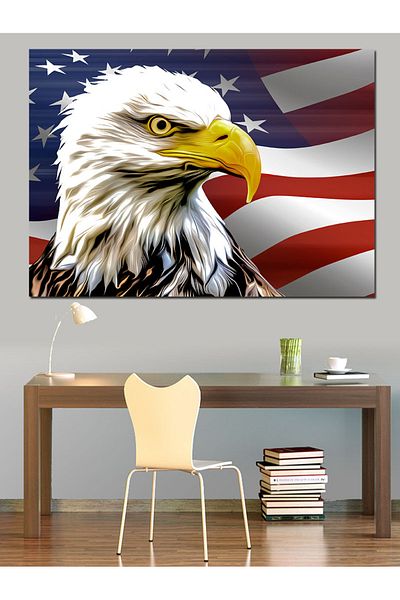 Tablomega Διακοσμητικός καμβάς American Eagle - Ξύλινος πίνακας MDF