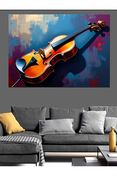 Tablomega Pânză decorativă cu design clasic de vioară - MDF Lemn