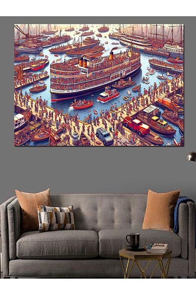 Tablomega Pânză decorativă Liman Landscape - Lemn MDF