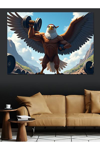 Tablomega Pânză decorativă cu figura de vultur cu aripi - pictură din lemn MDF