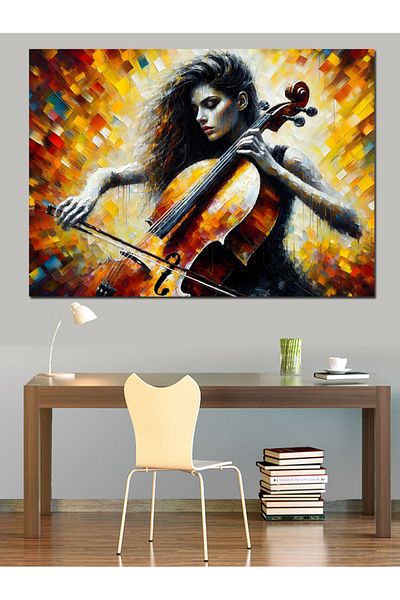 Tablomega Pânză Decorativă Femeie care cântă pe vioară - Lemn MDF