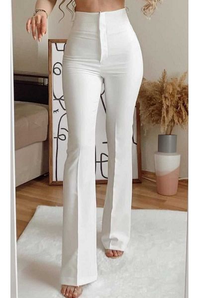 Sea Queen Women's Extra High Waist Tightening Spanish Leg Fabric Pants