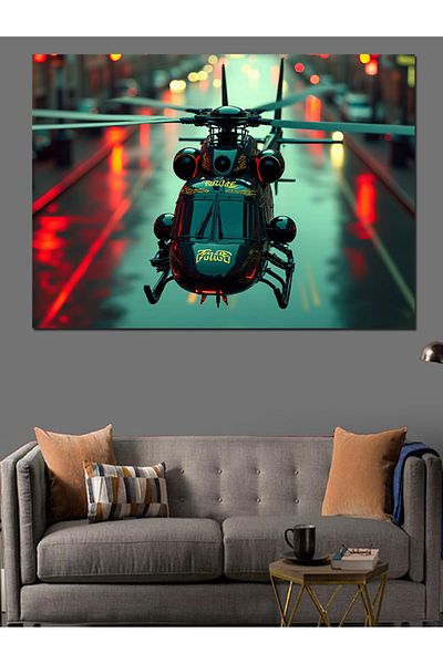 Tablomega Elicopter în cer Pânză decorativă - Lemn MDF