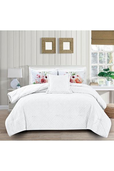 Generic En Zone Winter Single and a Half Bedspread 4 Pieces || White