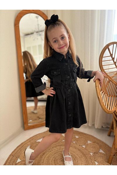 BERFONZO KIDS Rochie de blugi din denim cu mâneci pentru fete