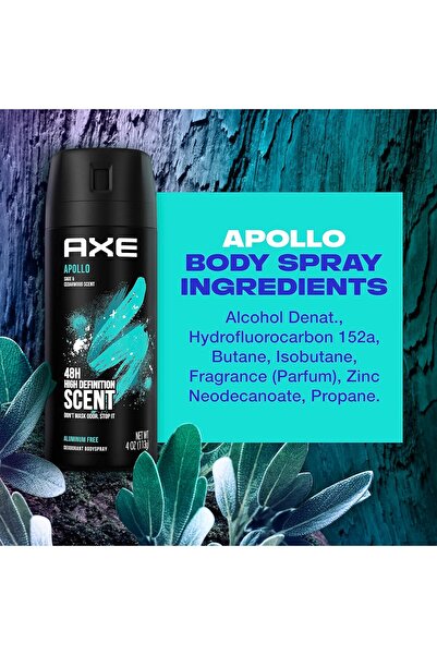 Axe Apollo Body Spray Deodorant Sage & Cedarwood 113 g X 3