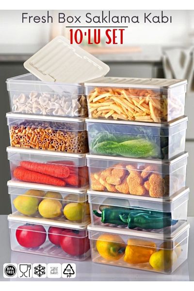 VİZYON Refrigerator Organizer Set Refrigerator Organizer Ice Box Storage Container Ice Box Container