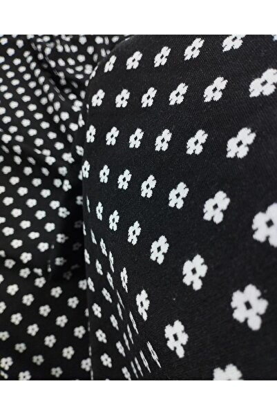 Kumaş Parça جاكار محبوك باللونين الأبيض والأسود (العرض 120 سم × الطول 220 سم)