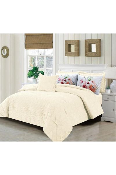 Generic En Zone Winter Single and a Half Bedspread 4 Pieces || Beige