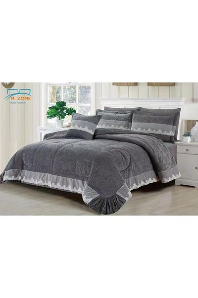 Generic En Zone Winter Single and a Half Bedspread 4 Pieces || Grey