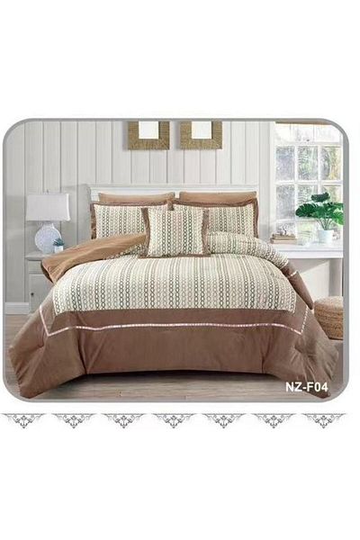 Generic En Zone Winter Double Bedspread 7 Pieces || Brown