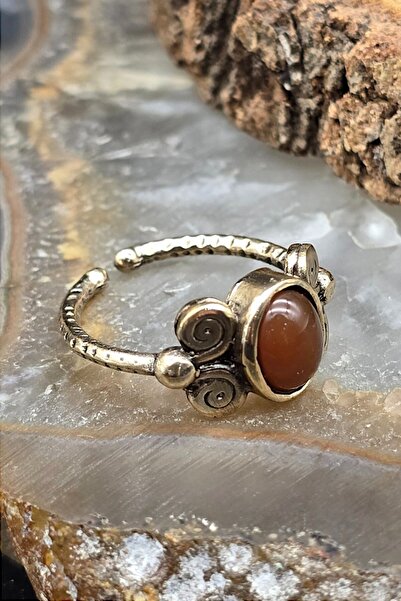 NBS Beautiful Naturel Stones Bakır Akik Zarif Tasarım Trend Kaliteli Yüzük Ayarlanabilir ( Hediye , Özel Gün , Trend )