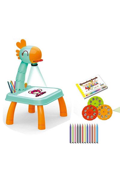 FULLJOY Adjustable Rotating Kids Projector with 12 Colored Markers and 24 Patterns to Trace