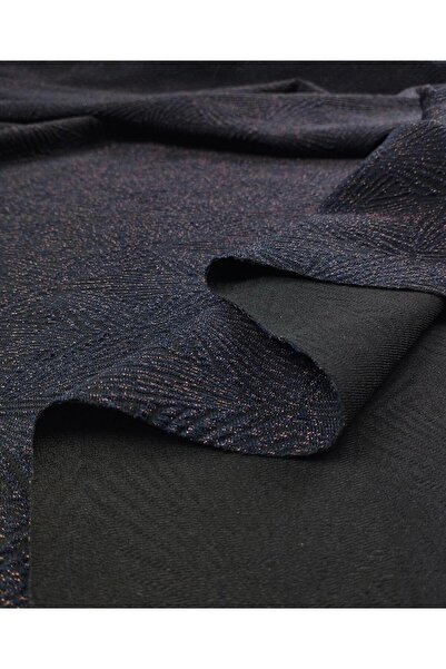 Kumaş Parça جيرسي محبوك منقوش باللون الأزرق الداكن مع لمسة نهائية لامعة (العر...