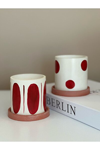 Home (BİTKİSİZ) Premium 2 li Set Kaktüs Ve Sukulent Beton Saksı Ev Dekorasyon...