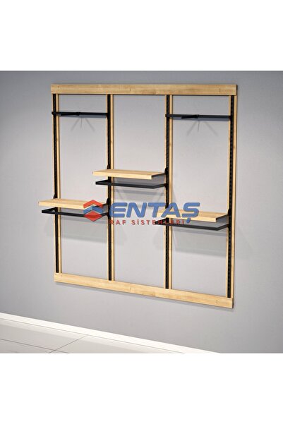 RAF MARKETİ 250*H220 GİYİNME ODASI RAFI,LÜX ASKILIK SİSTEMİ, MAĞAZA RAF SİSTEMİ,BUTİK RAF SİSTEMİ