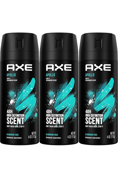 Axe Apollo Body Spray Deodorant Sage & Cedarwood 113 g X 3