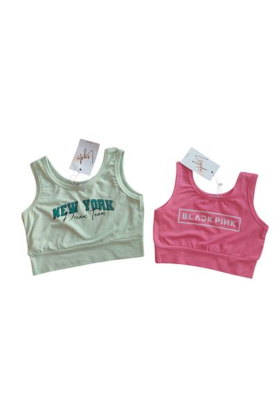Leydukids Παιδική μπλούζα Fuchsia Green Crop - 100% βαμβάκι