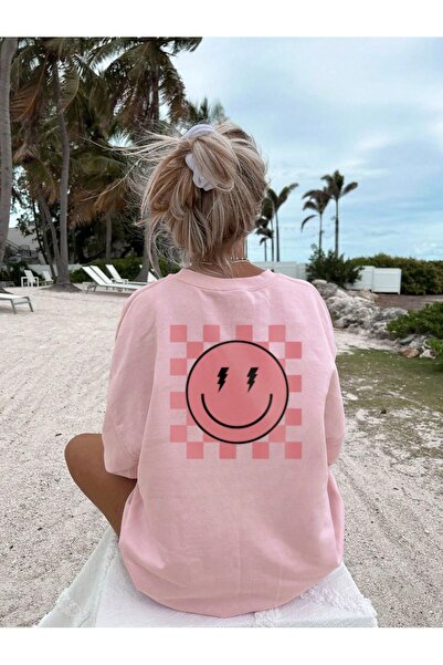 OVER HEAD Žena sa nasmejanim licem Štampano Oversize kroj T-shirt