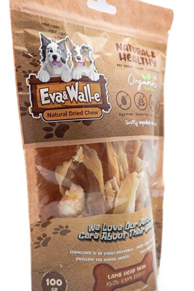 Eva & Wall-e Köpek Ödülü Kurutulmuş Kuzu Kafa Derisi | Doğal Köpek Çiğneme Kemiği | Küçük Irklar Için Ideal