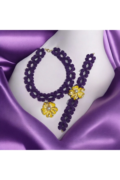 FMaksesuar Kadife boncuk set