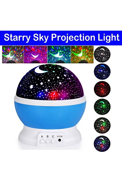 BLUE SİDE Çok Fonksiyonel Starmaster Gece Lambası Masa Lambası Gece Lambası