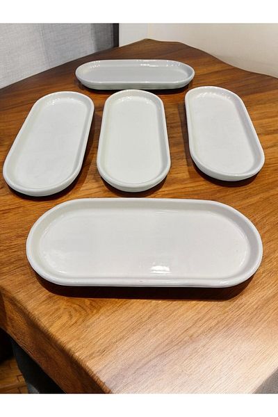D&Y GAUDERY A Quality Service Plate Presentation Set 6-Piece Boat Plate 6-Piece Breakfast Plate