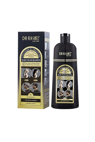 RASHEL Collagen & Argan Oil Hair Color Shampoo (Natural Black) - 400ml