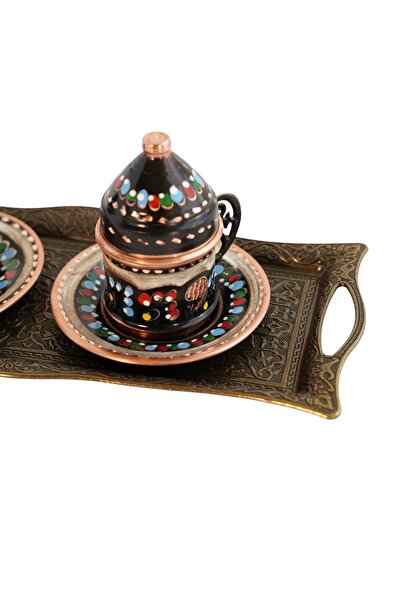 Ahinur Mutfak Authentic Ottoman Motif Mini Rectangular Tray for 2 People, Presentation, Dowry, Engagement, Promise Service Tray