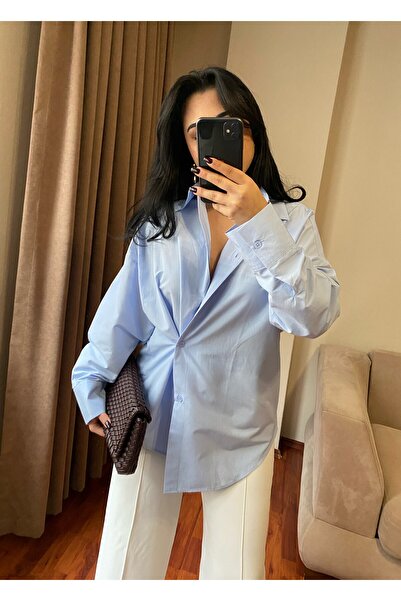 MODA Kadın Asimetrik Oversize Tasarım Gömlek