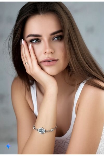 LUNİS LUXE Fatima Mother Hand Silver Steel Bracelet