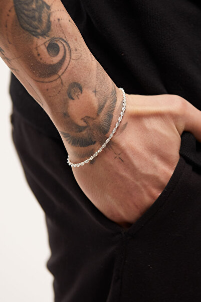 Fjellor Valar 925 Ayar Erkek Gümüş Bileklik – Halat Kalın Burgu El İşçiliği Ö...