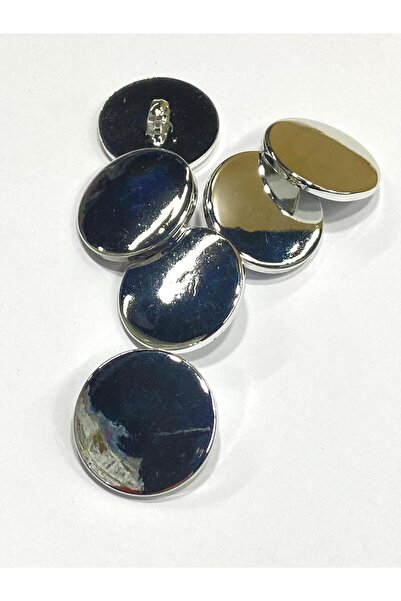 karantuhafiye Ασημένιο μεταλλικό κουμπί, ίσιο μοντέλο καμπαρντίνας 2,5 εκ.