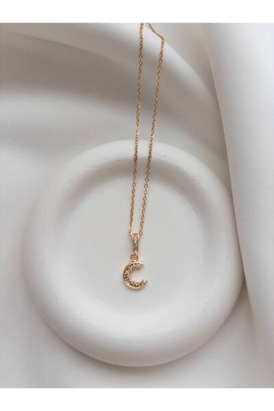 Minne Jewelry-Accessory Ay Kolye - Minimal Şık Kolye - Çelik Kolye - Zarif Kolye
