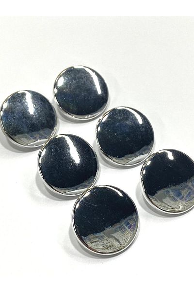 karantuhafiye Silver Metalized Button Jacket 2.2 cm Flat Model