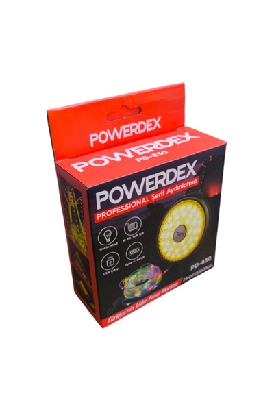 powerdex 10mt Şarjlı Telli Peri Ledli 8 Animasyonlu Günışığı ve RGB Renk Maka...